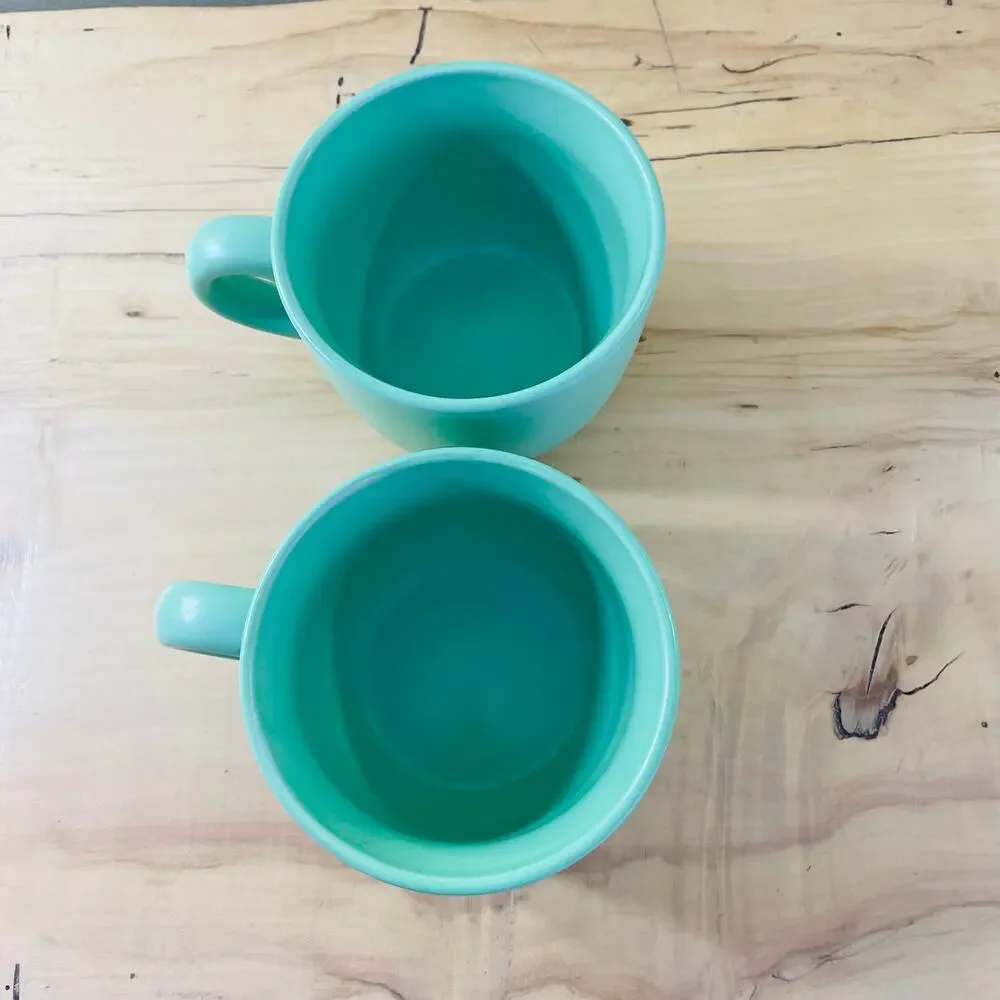 Vtg DUO CAI Mint Pistachio Green Coffee Mugs Cups Tea Mug Cup Ceramic